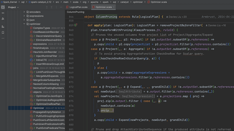 A view from the Apache Spark code.