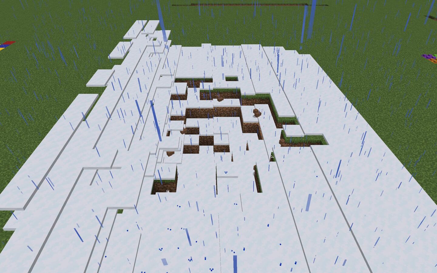 Ice TNT: a sheet of ice with rain falling on it