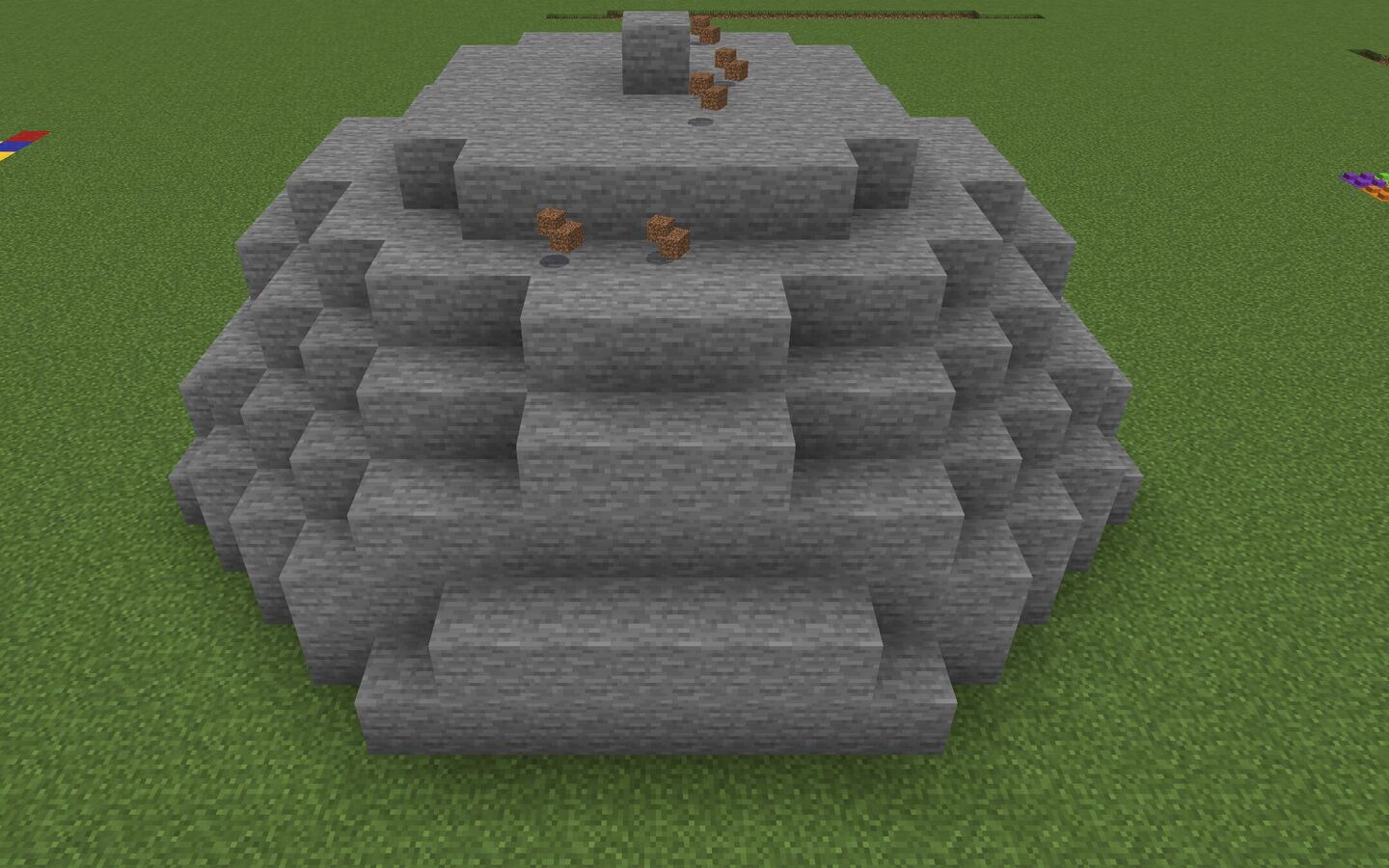 Mountain TNT: a stepped stone hill where the TNT stood