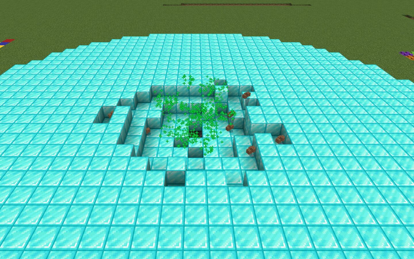 Diamond Land TNT: a field of diamond blocks